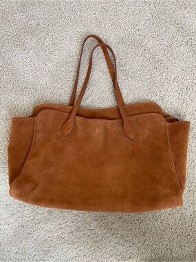 Suede Shoulder Tote Bag in this seasons caramel!